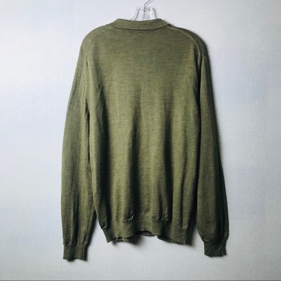 Men’s 100% Merino Wool Sweater, Sage Green Sweater, Men’s Dressy Sweater, XL - Picture 2 of 8